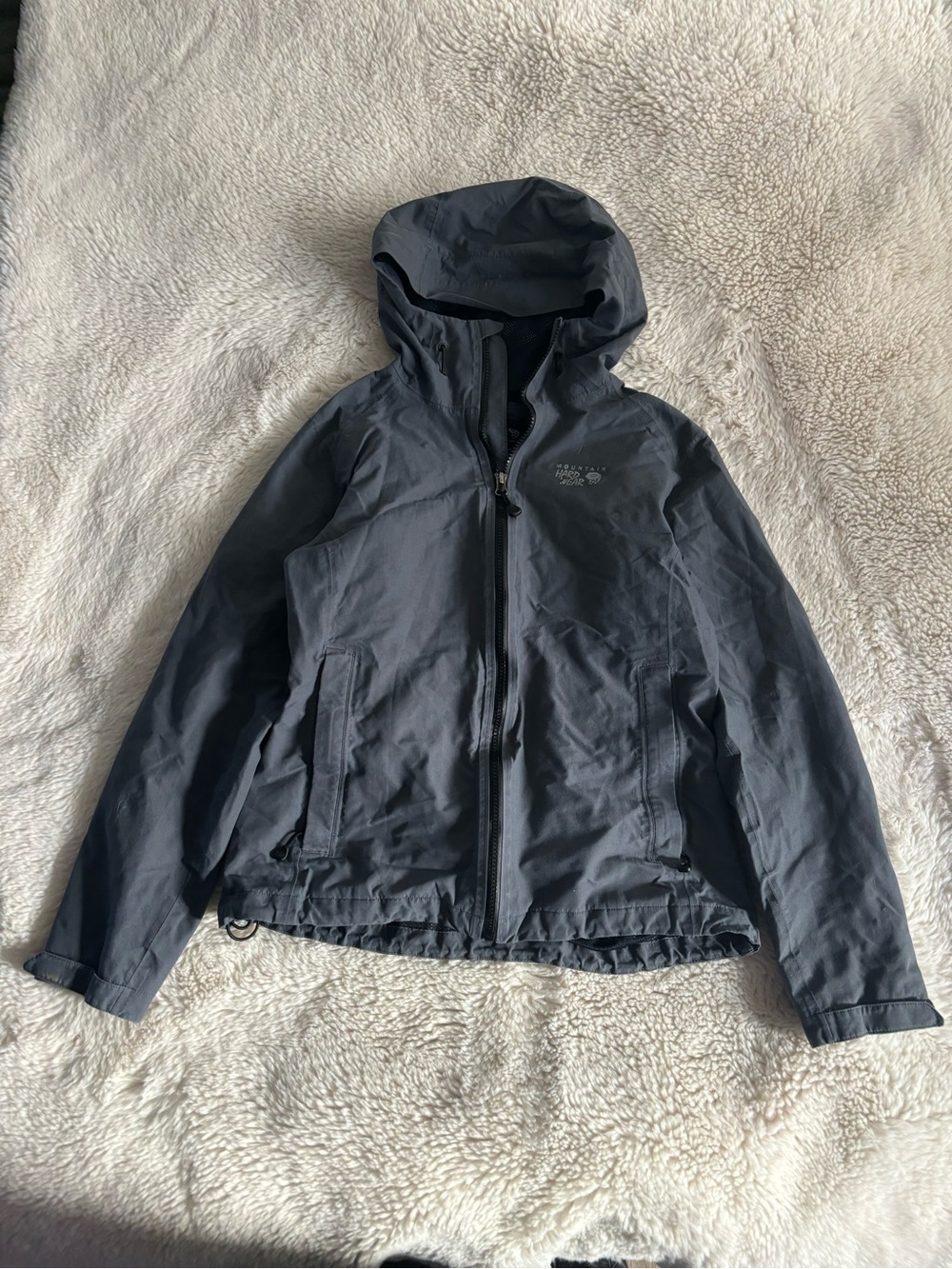 Mountain Hardwear Gray Zip Up Hooded Performance Jacket